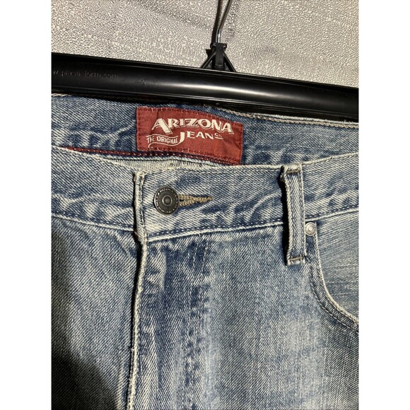 Mens ARIZONA Vintage Distressed Light Wash Original Bootcut Jeans Western  34x29 - Picture 2 of 8